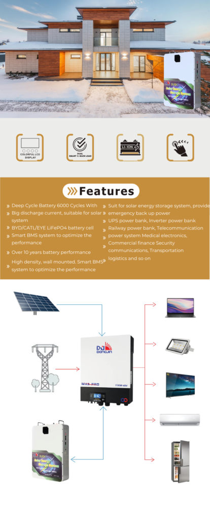 Dongjin DJDC 48V 100Ah LiFePO4 Lithium Battery — 5.12kWh